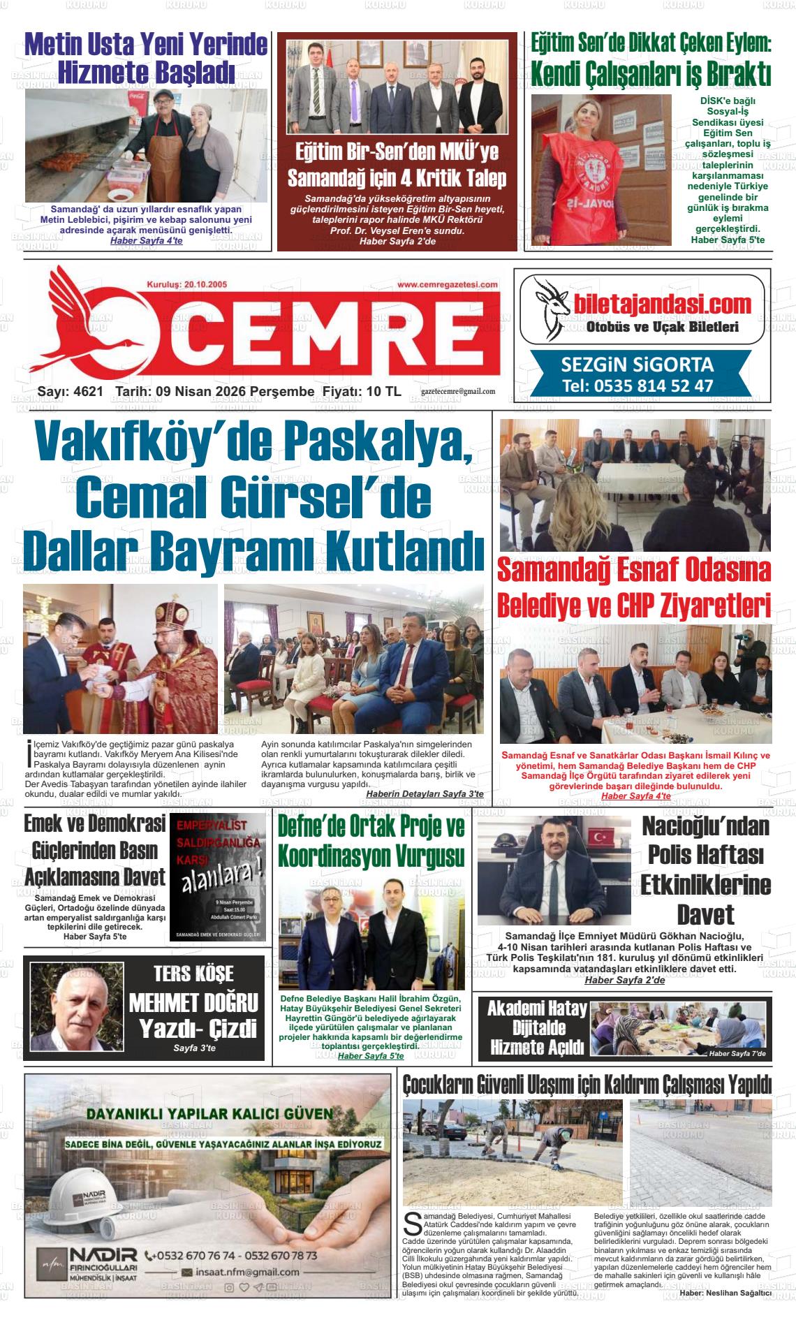 Hatay Cemre 09.04.2026