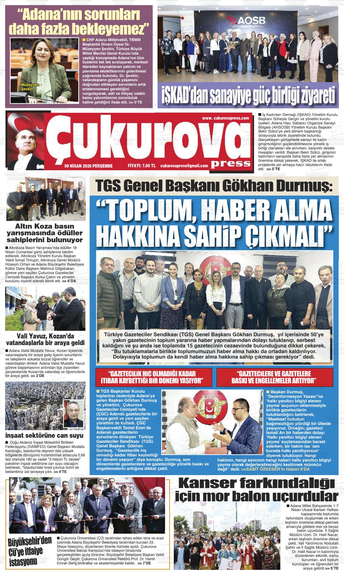 Adana Cukurovapress 09.04.2026