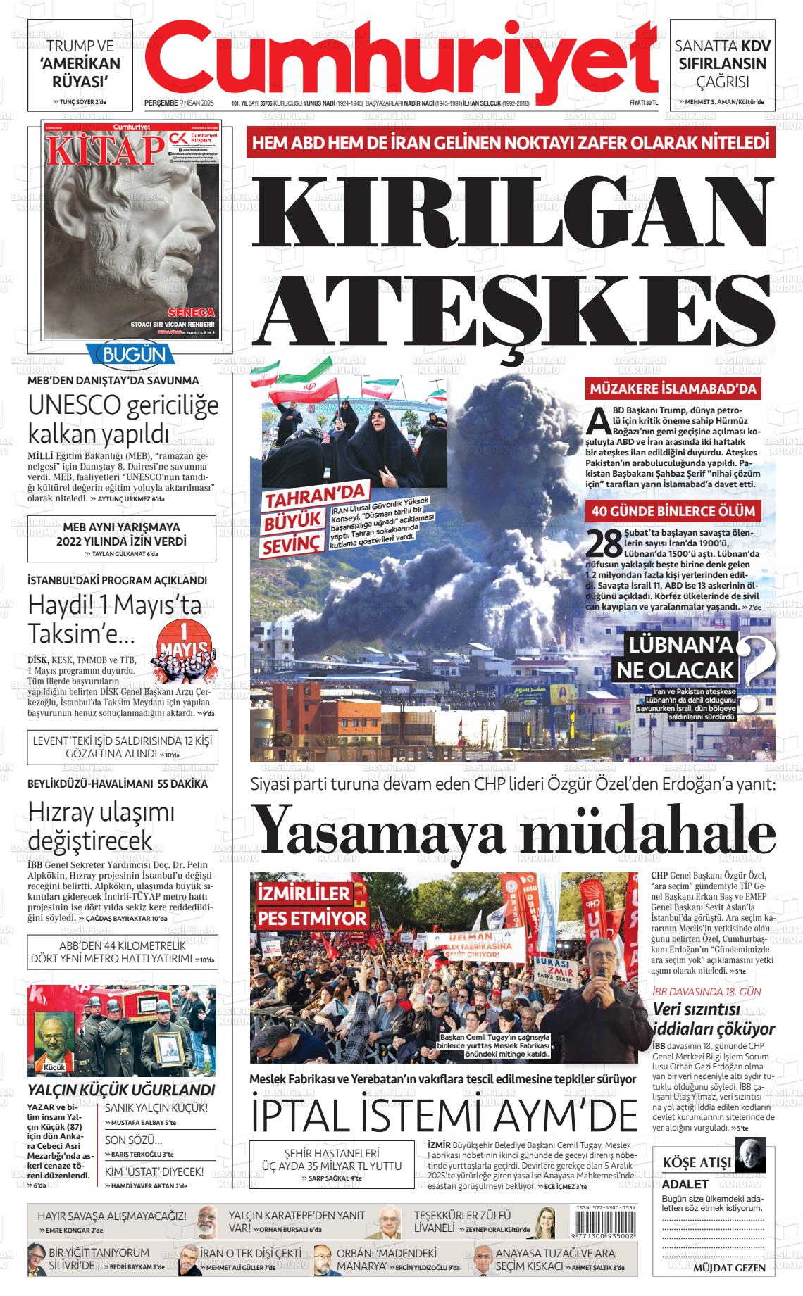 Cumhuriyet Gazetesi 09.04.2026
