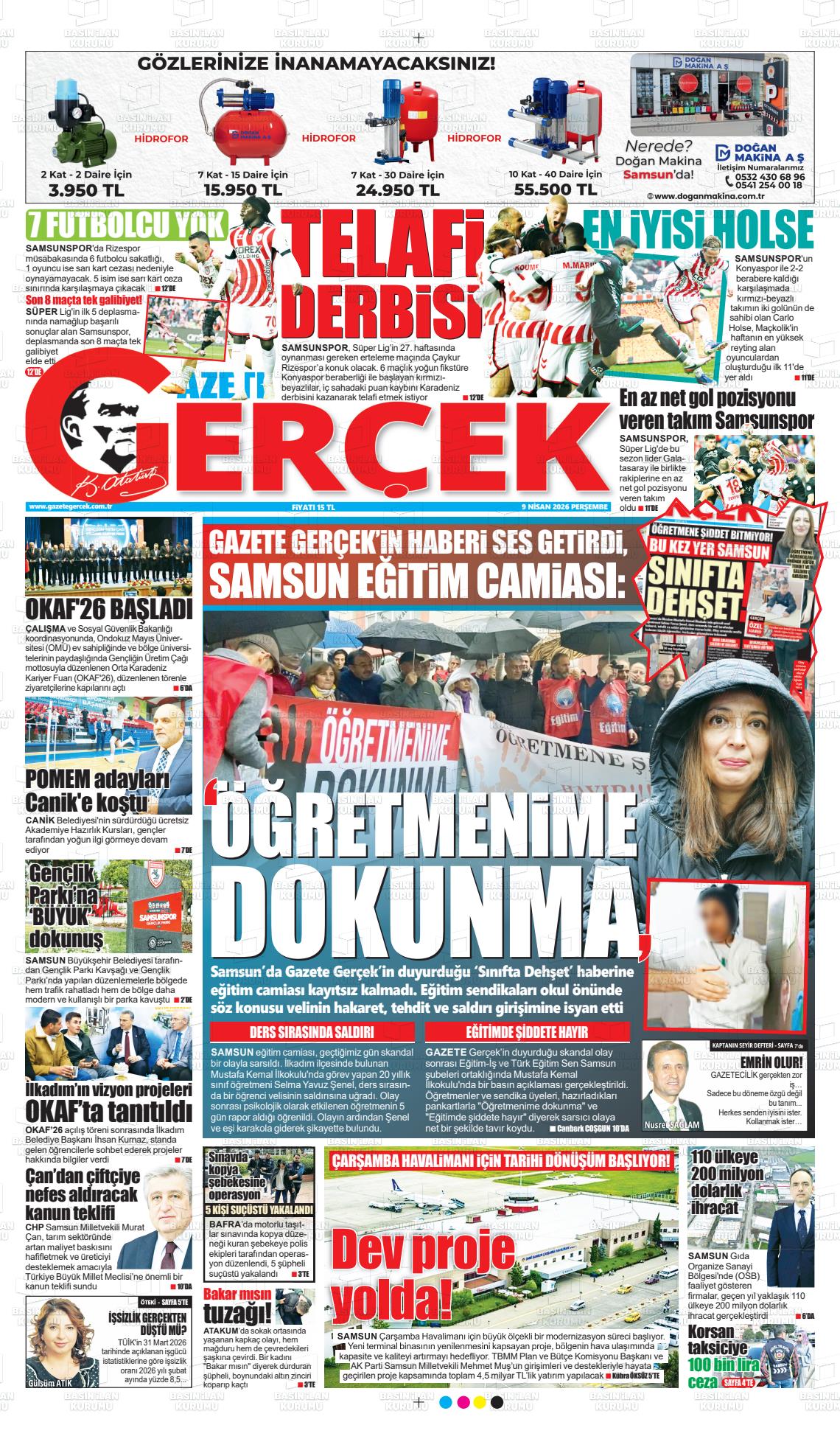 Samsun Gazetegercek 09.04.2026