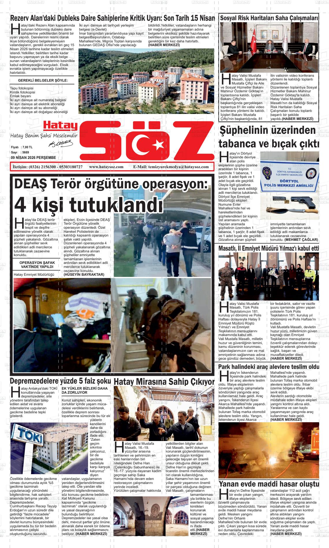 Hatay Soz 09.04.2026