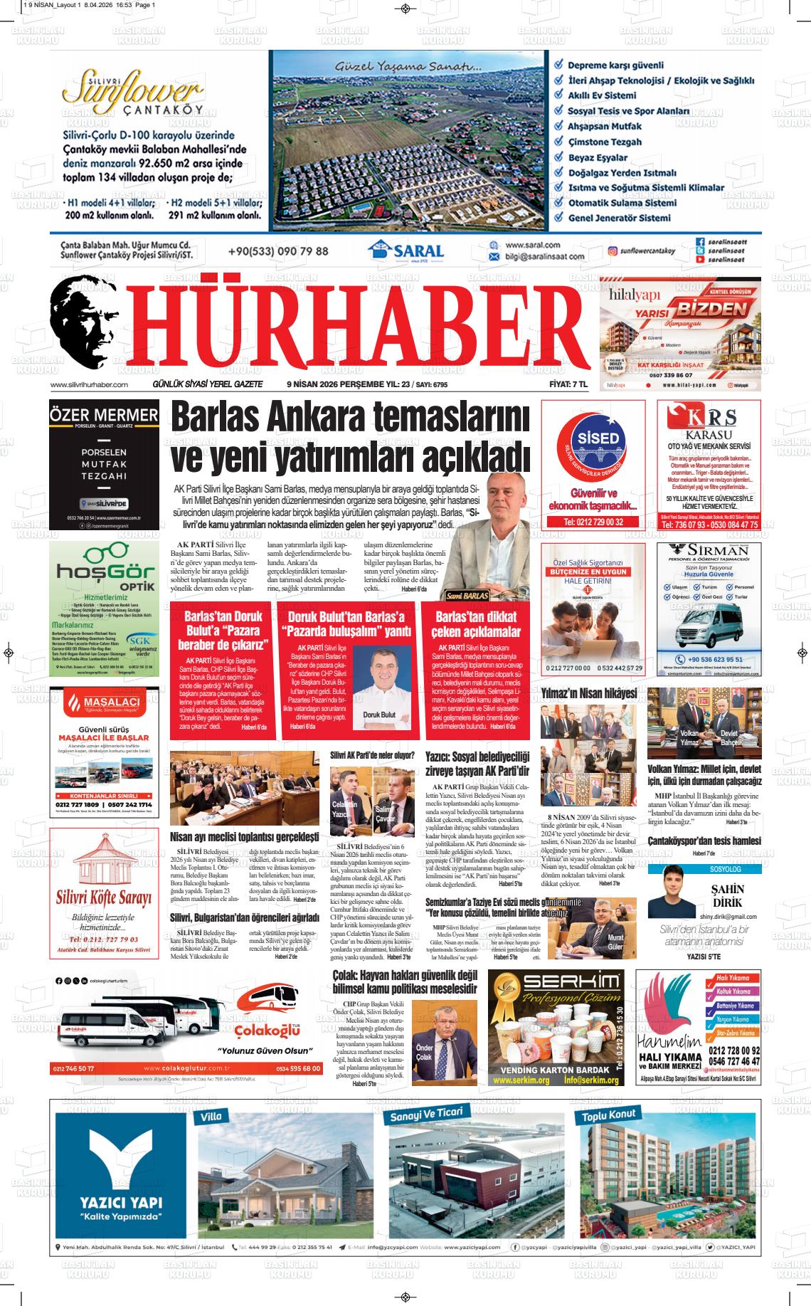 Hür Haber Gazetesi 09.04.2026
