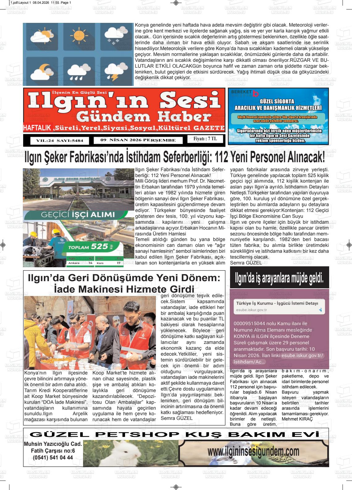 Konya Ilgininsesi 09.04.2026