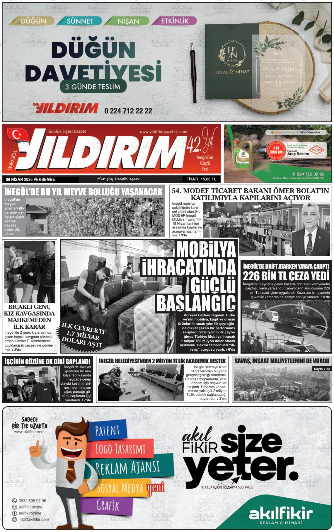 Bursa Inegolyildirim 09.04.2026