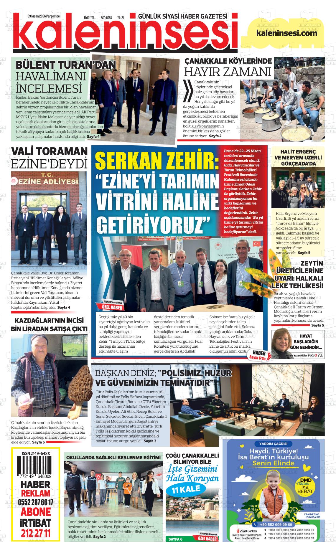 Canakkale Kaleninsesi 09.04.2026