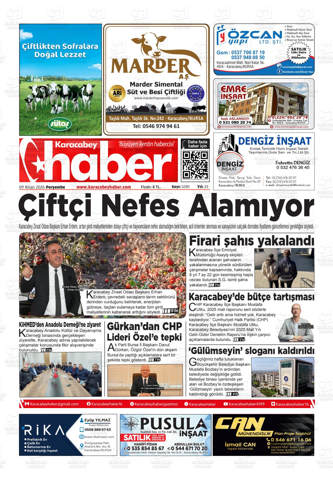 Bursa Karacabeyhaber 09.04.2026