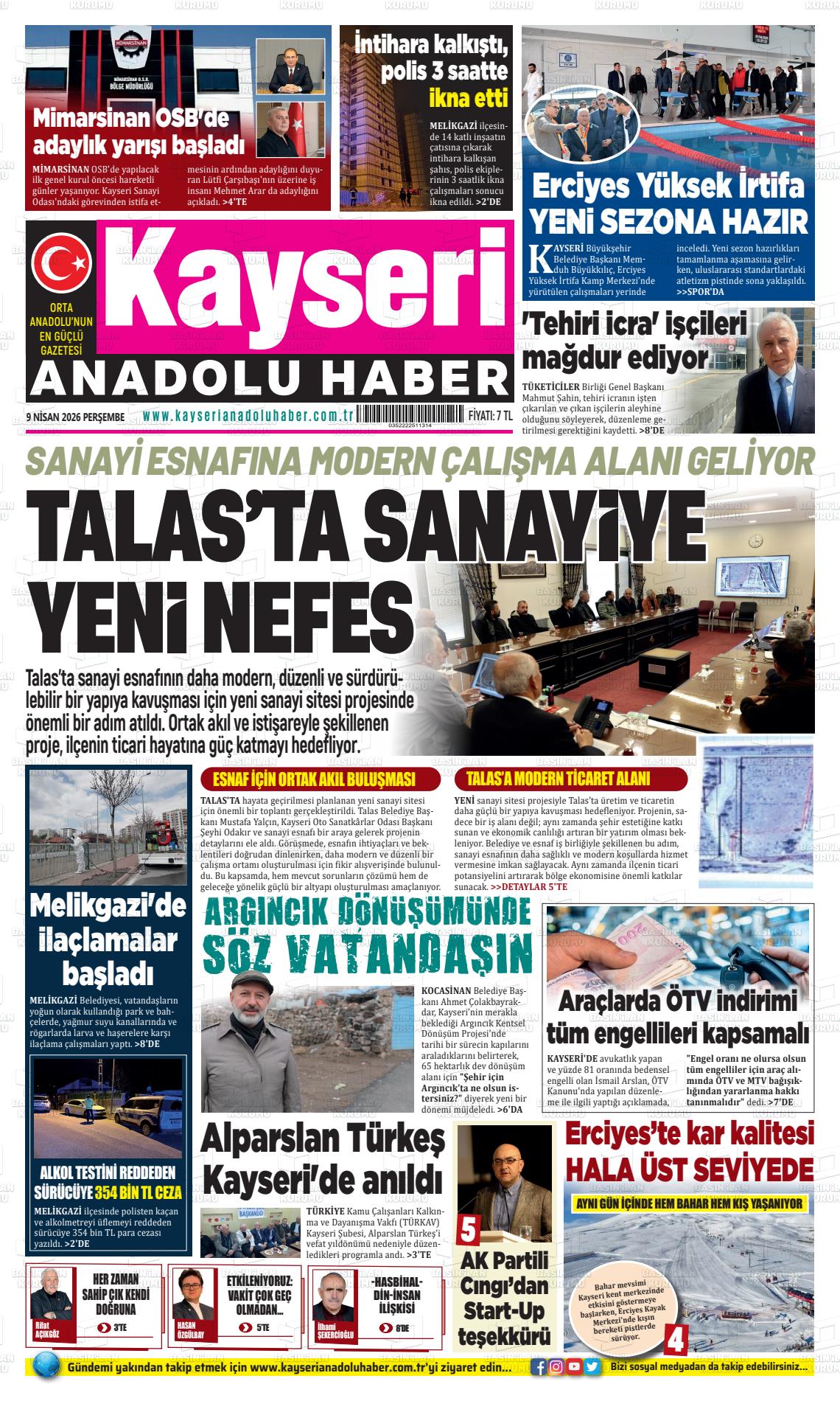 Kayseri Anadoluhaber 09.04.2026