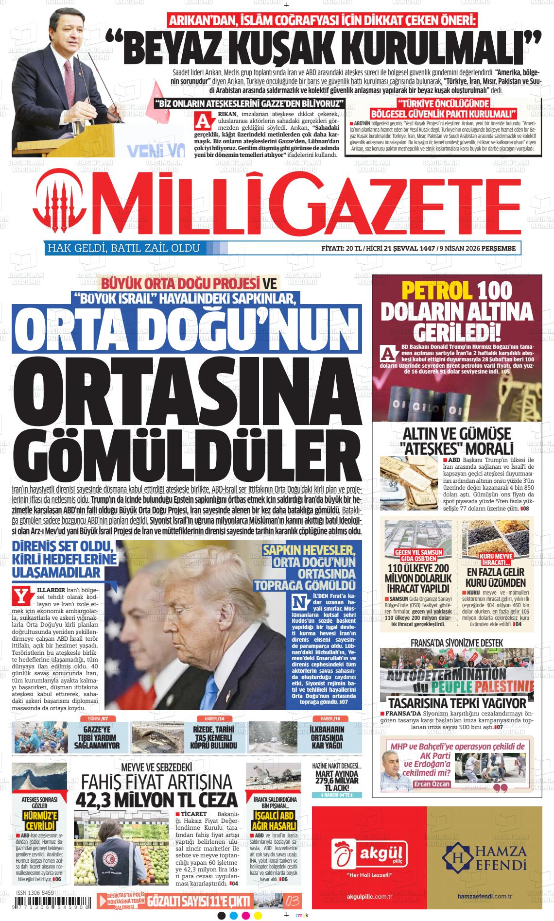 Milli Gazete Gazetesi 09.04.2026