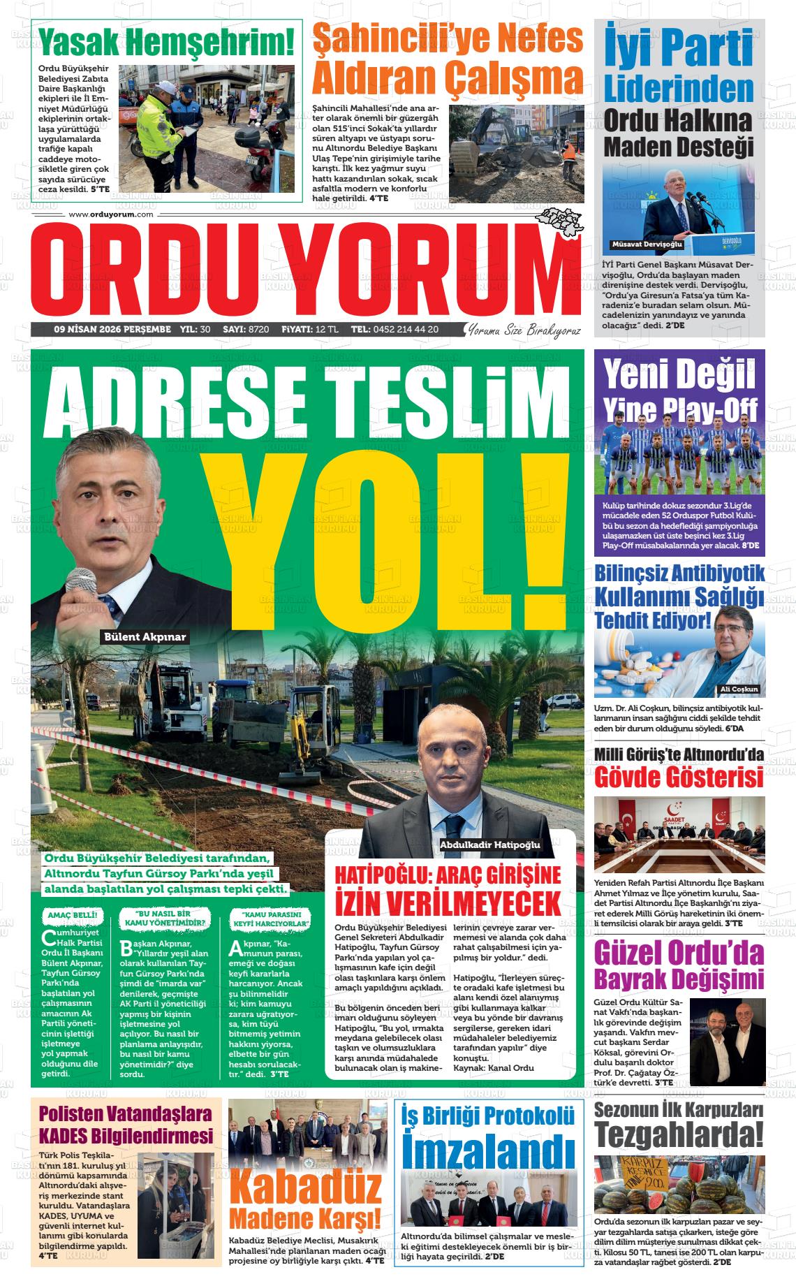 Ordu Yorum 09.04.2026