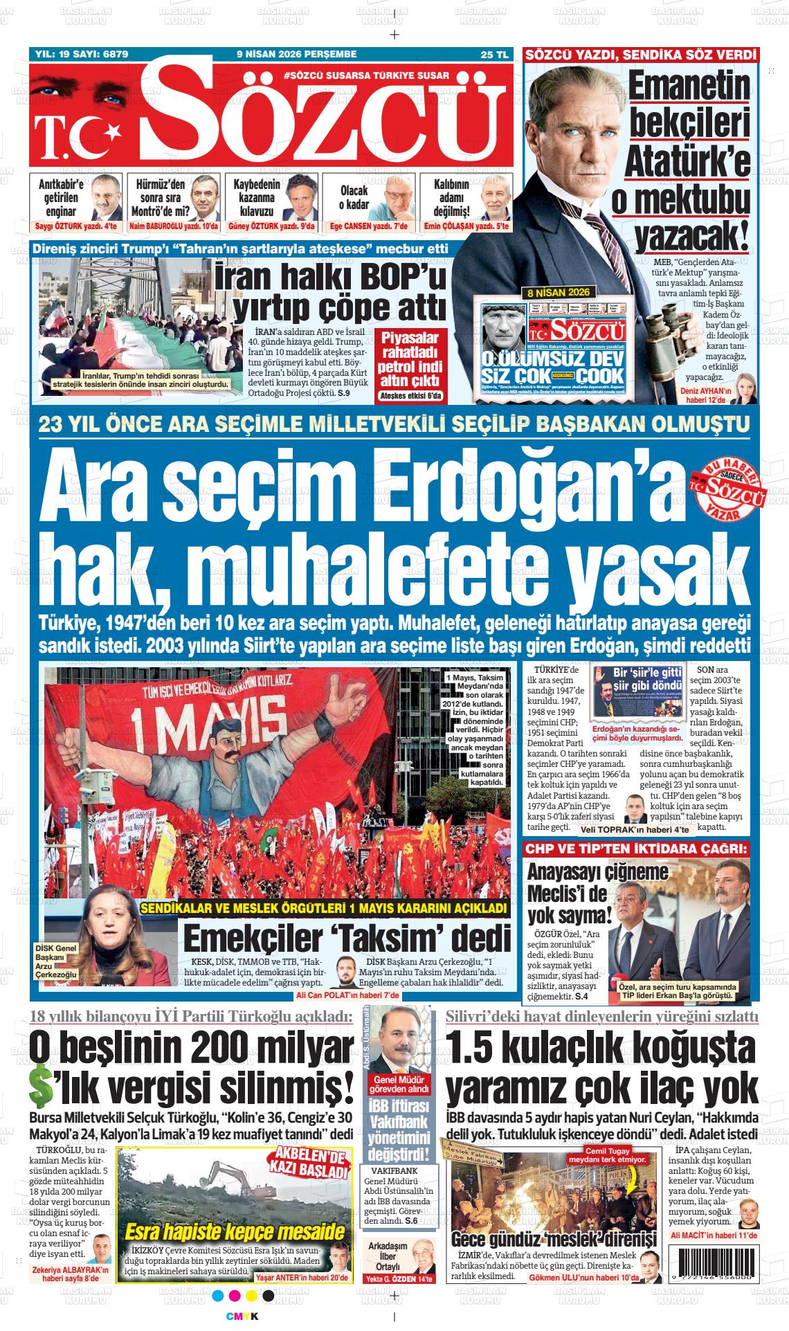 Sözcü Gazetesi 09.04.2026