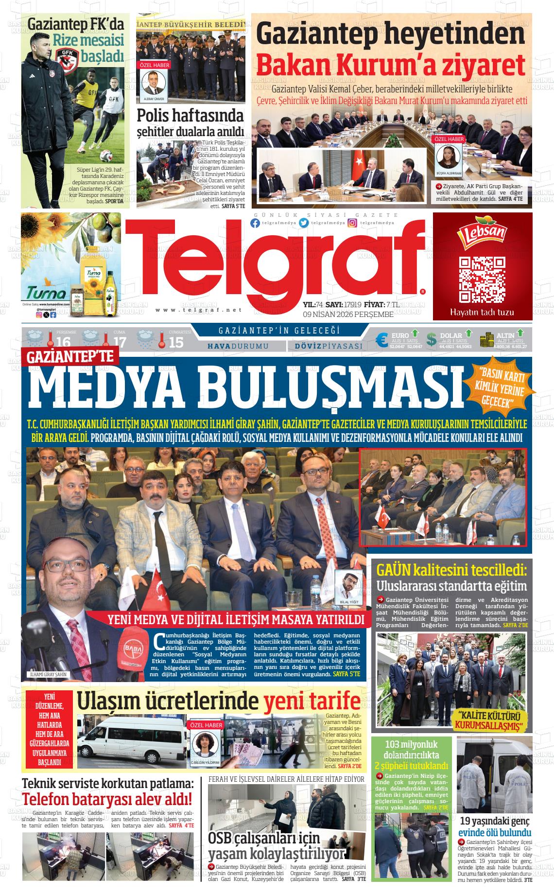 Gaziantep Telgraf 09.04.2026