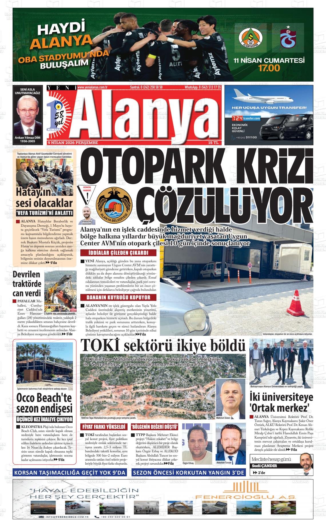 Antalya Yenialanya 09.04.2026