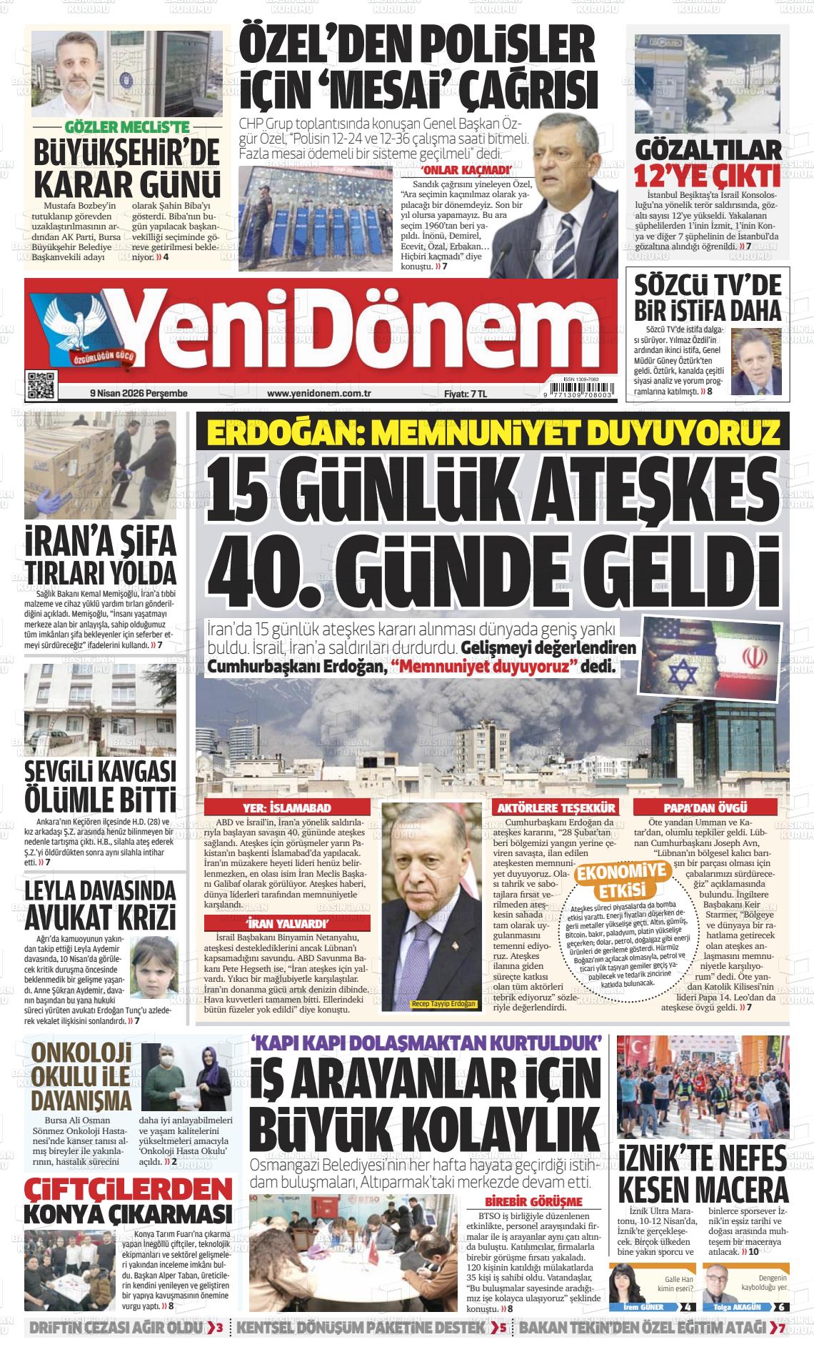 Bursa Yenidonem 09.04.2026