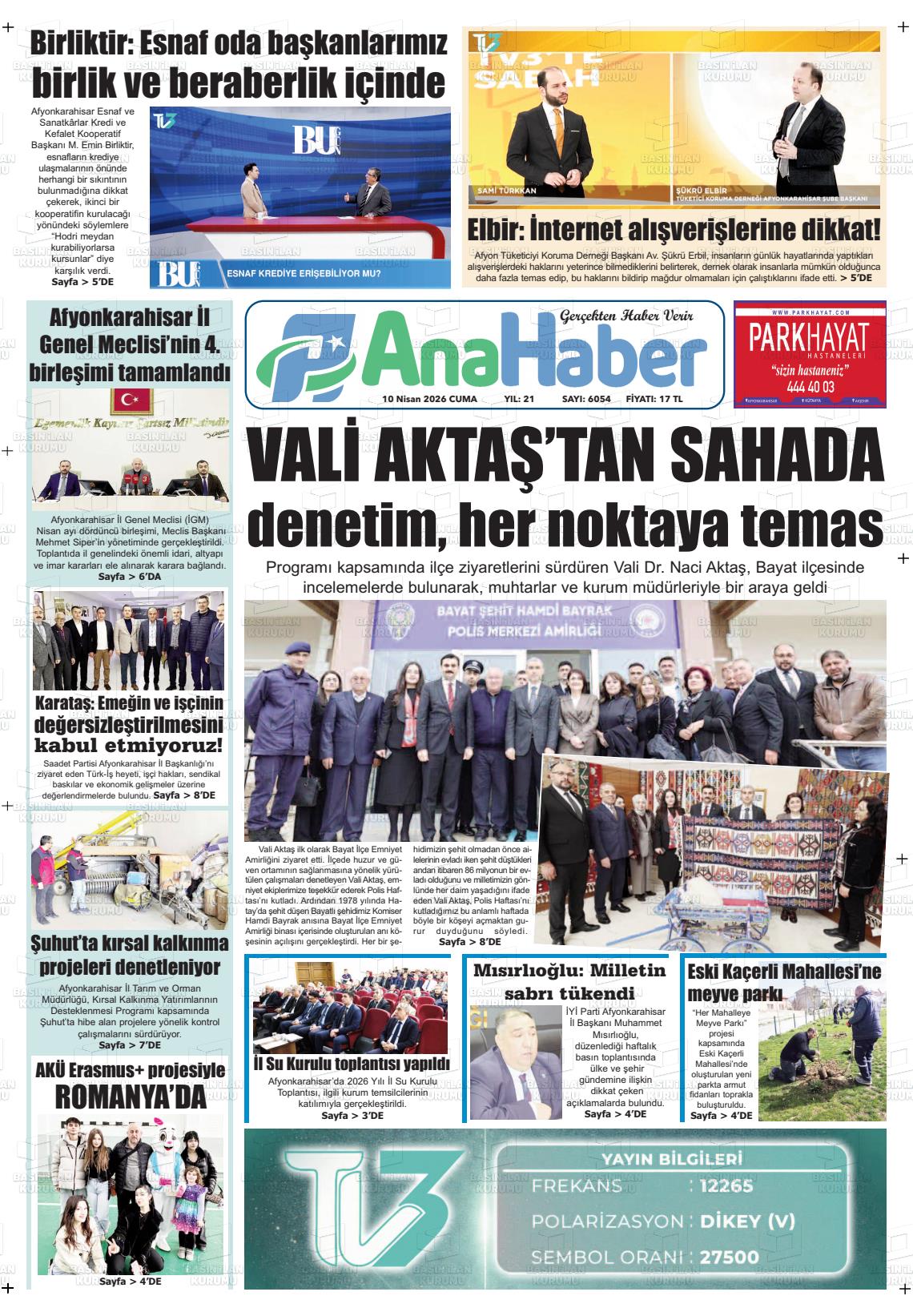 Afyonkarahisar Anahaber 10.04.2026