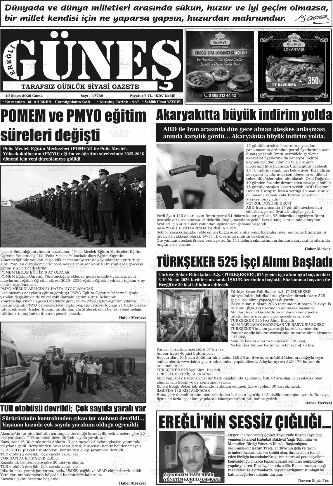 Konya Eregligunes 10.04.2026