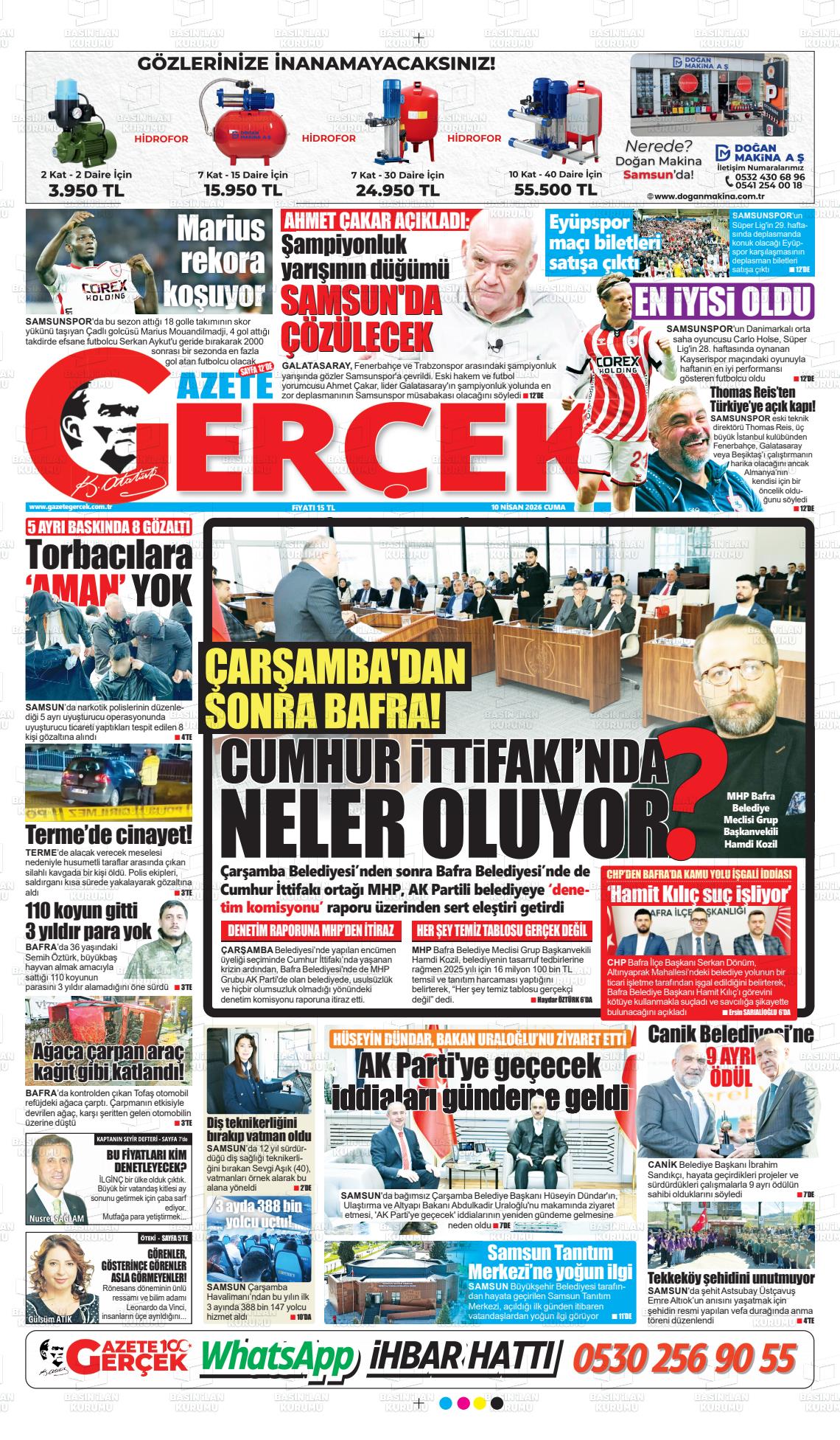 Samsun Gazetegercek 10.04.2026