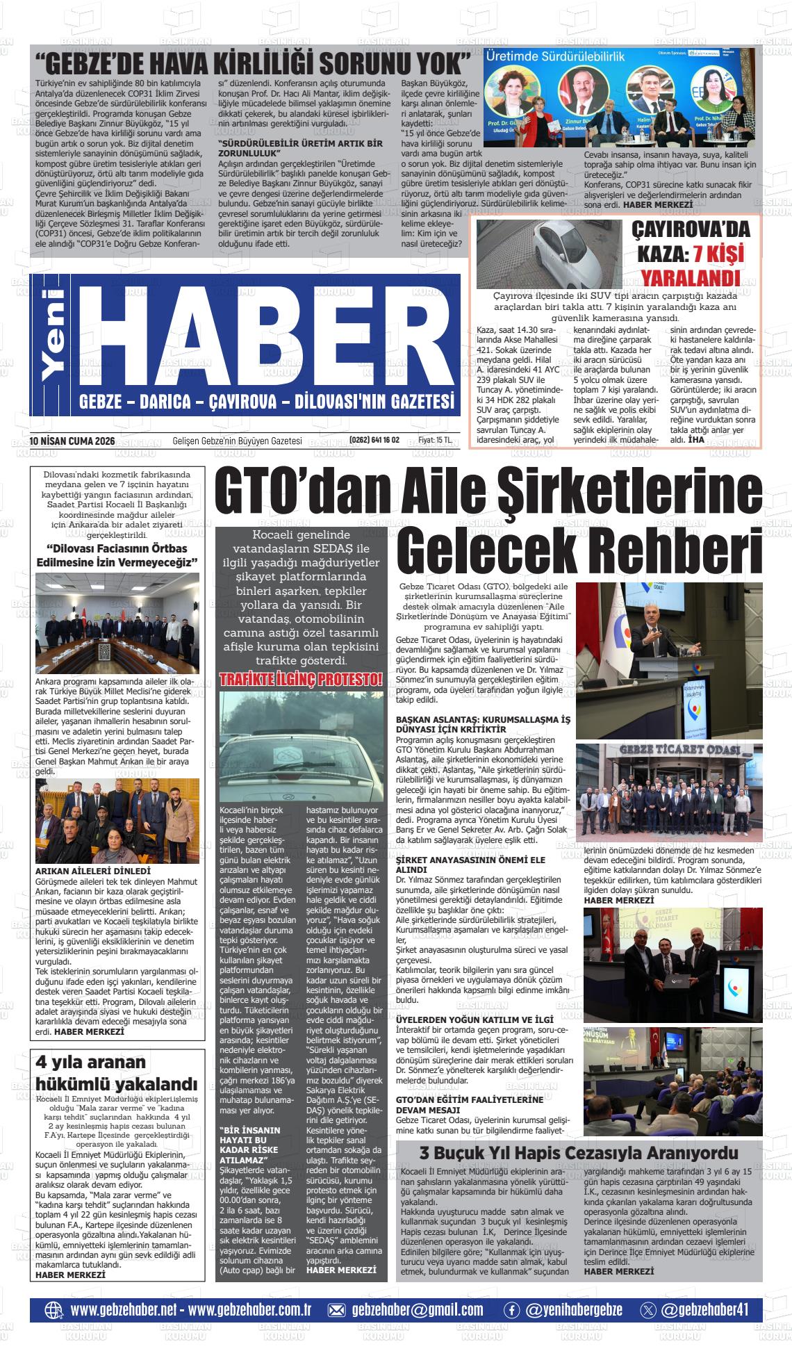 Kocaeli Gebzehaber 10.04.2026