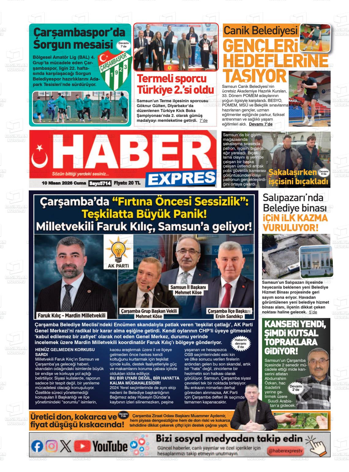 Samsun Haberexpres 10.04.2026