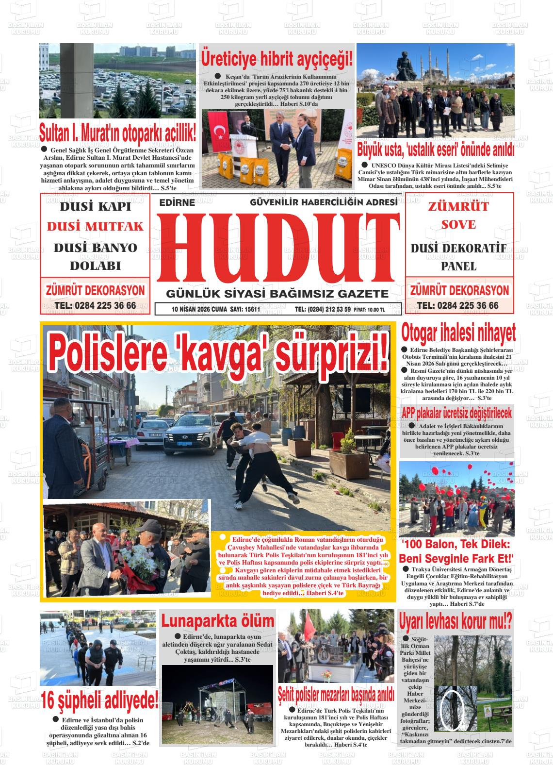 Edirne Hudut 10.04.2026