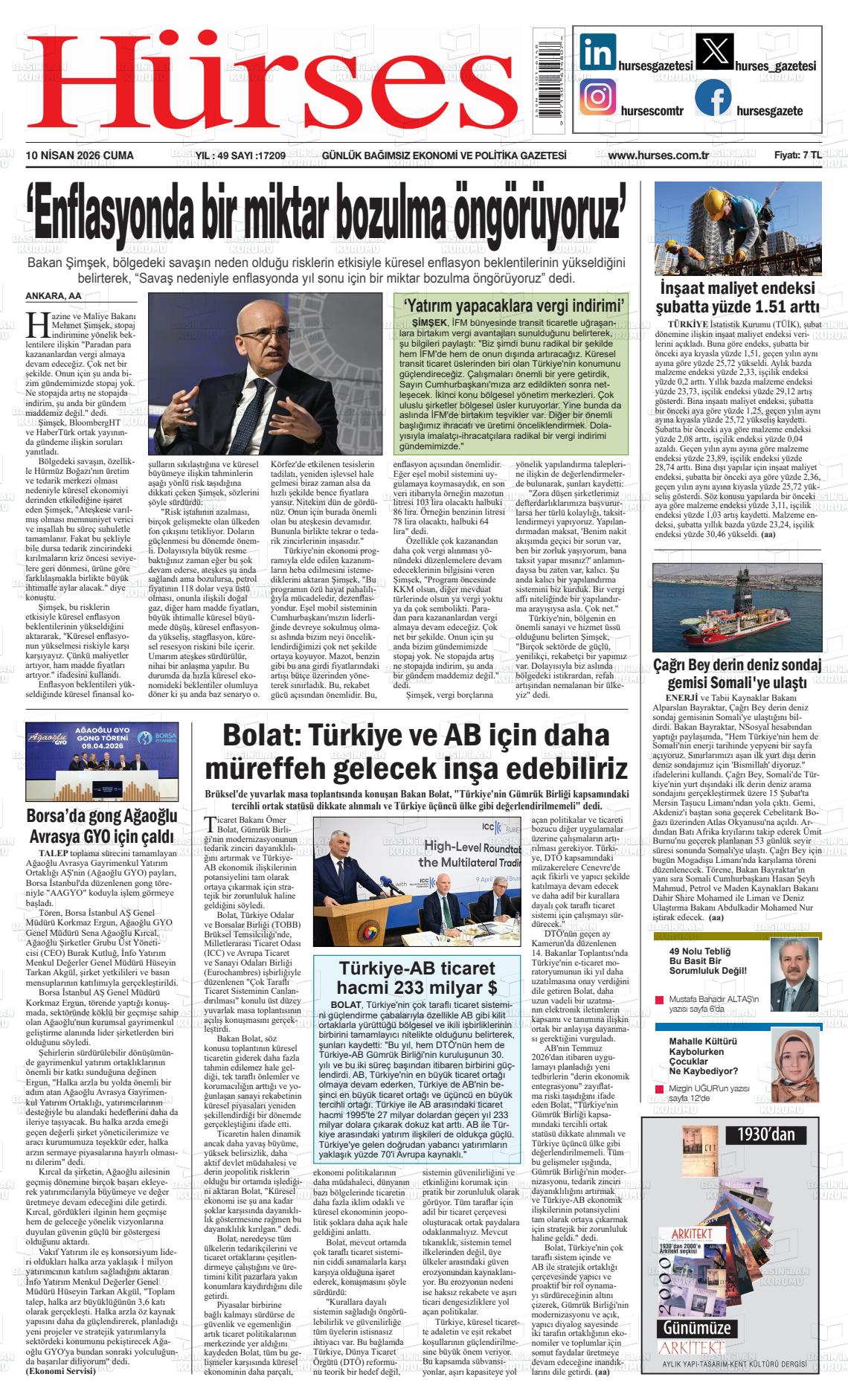 Hürses Gazetesi 10.04.2026