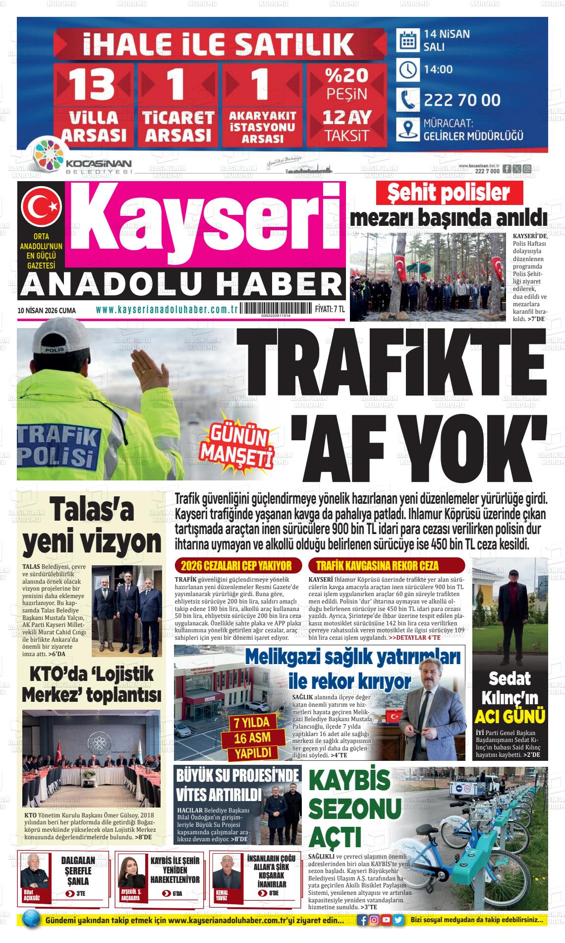 Kayseri Anadoluhaber 10.04.2026