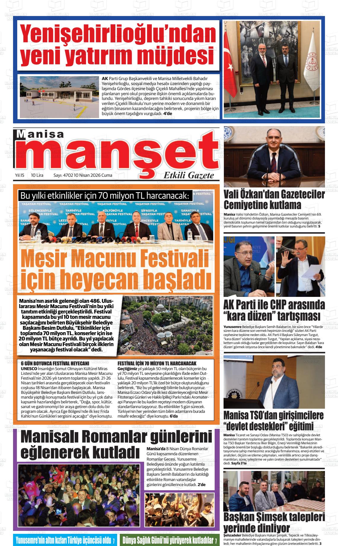 Manisa Manset 10.04.2026