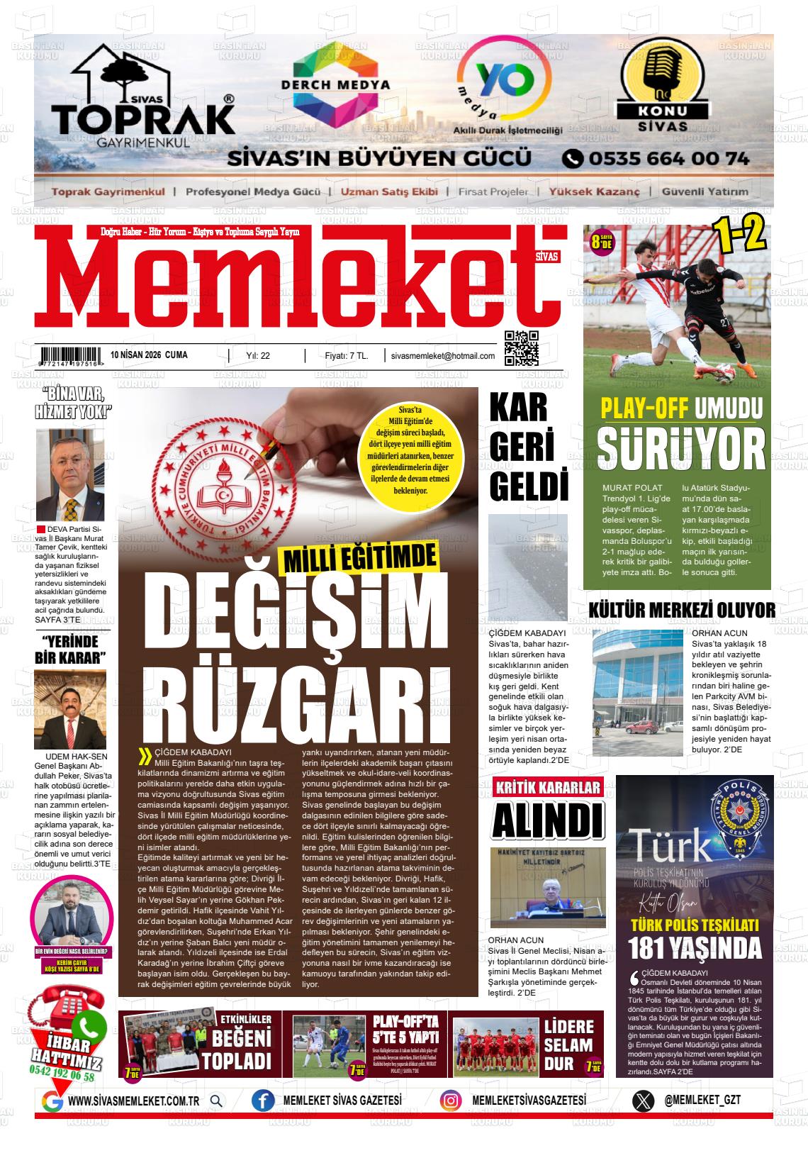 Sivas Memleket 10.04.2026