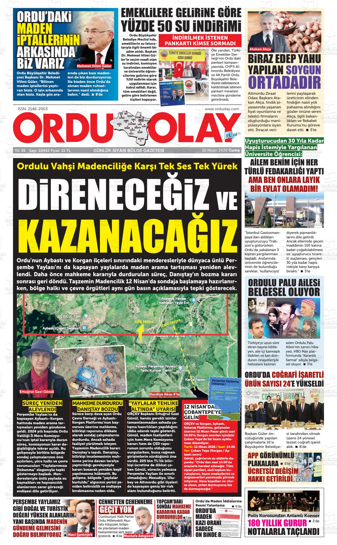 Ordu Olay 10.04.2026