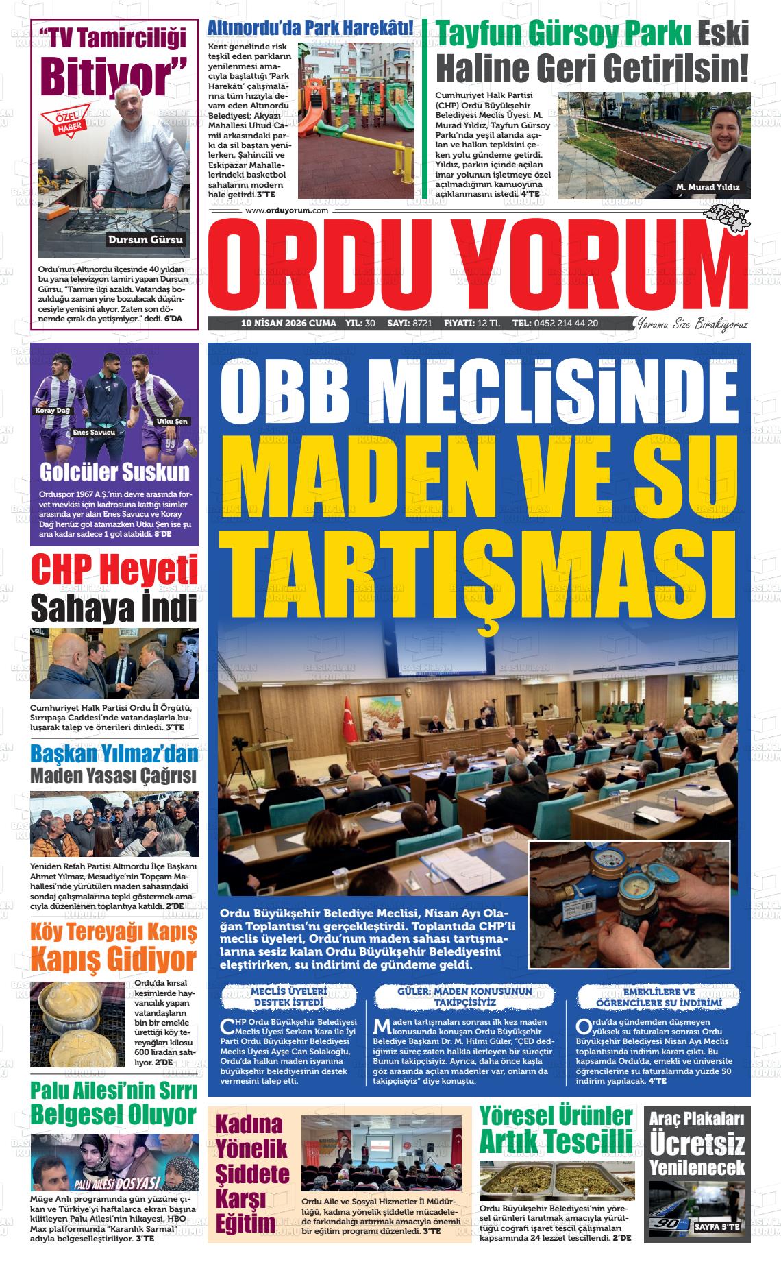 Ordu Yorum 10.04.2026
