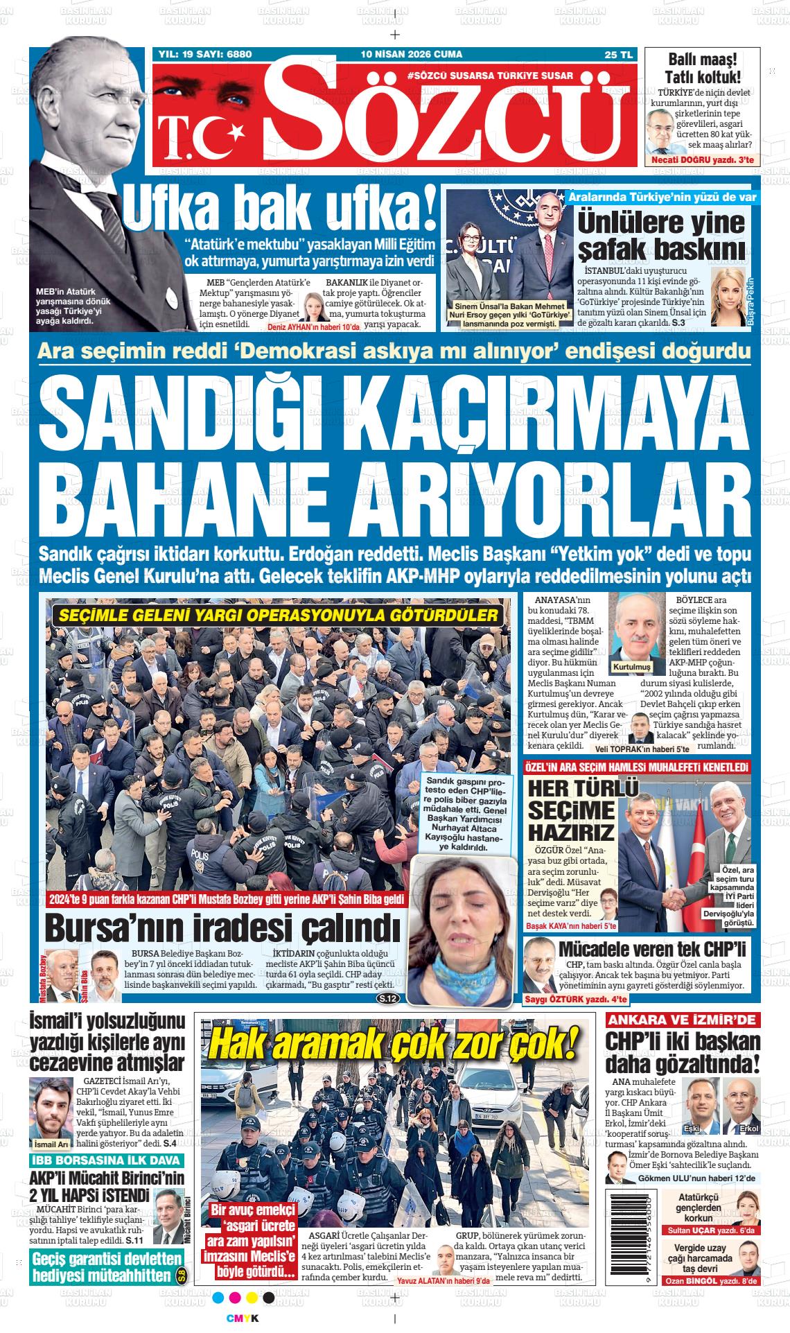 Sözcü Gazetesi 10.04.2026
