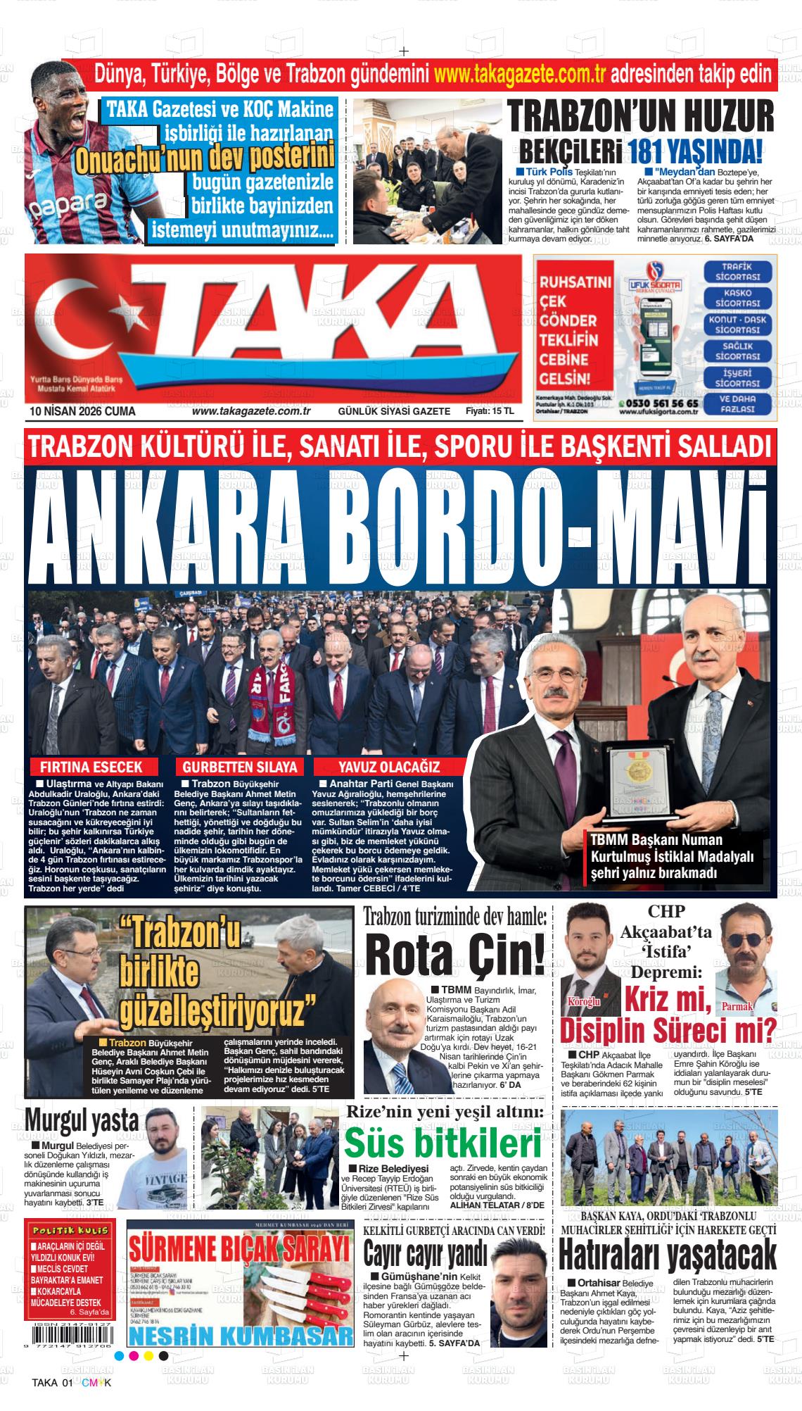 Trabzon Taka 10.04.2026