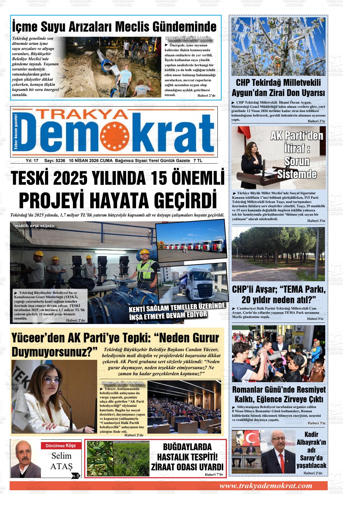 Tekirdag Trakyademokrat 10.04.2026