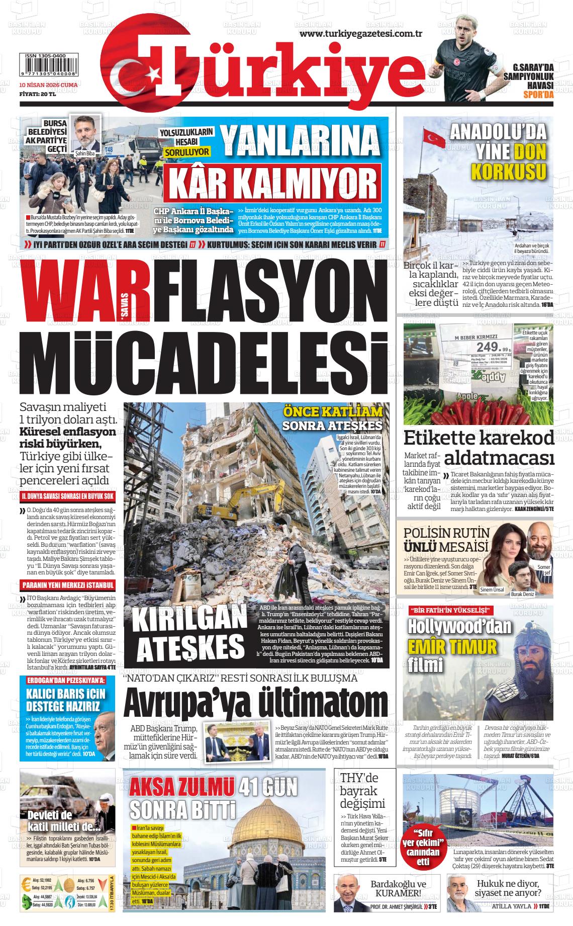 Türkiye Gazetesi 10.04.2026