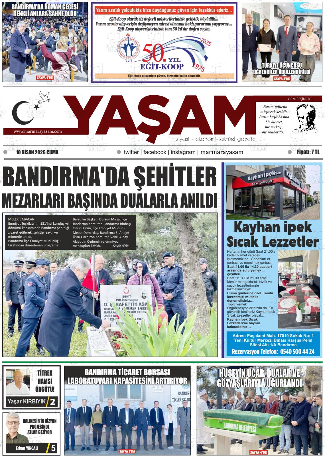 Canakkale Yasam 10.04.2026