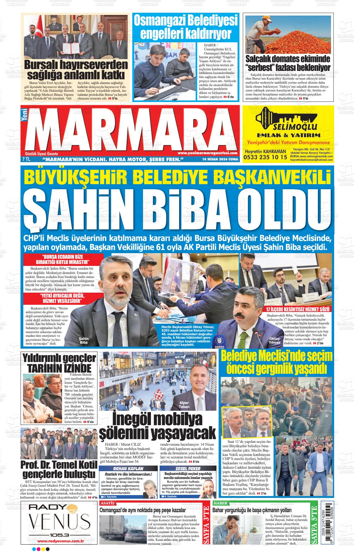 Bursa Yenimarmara 10.04.2026