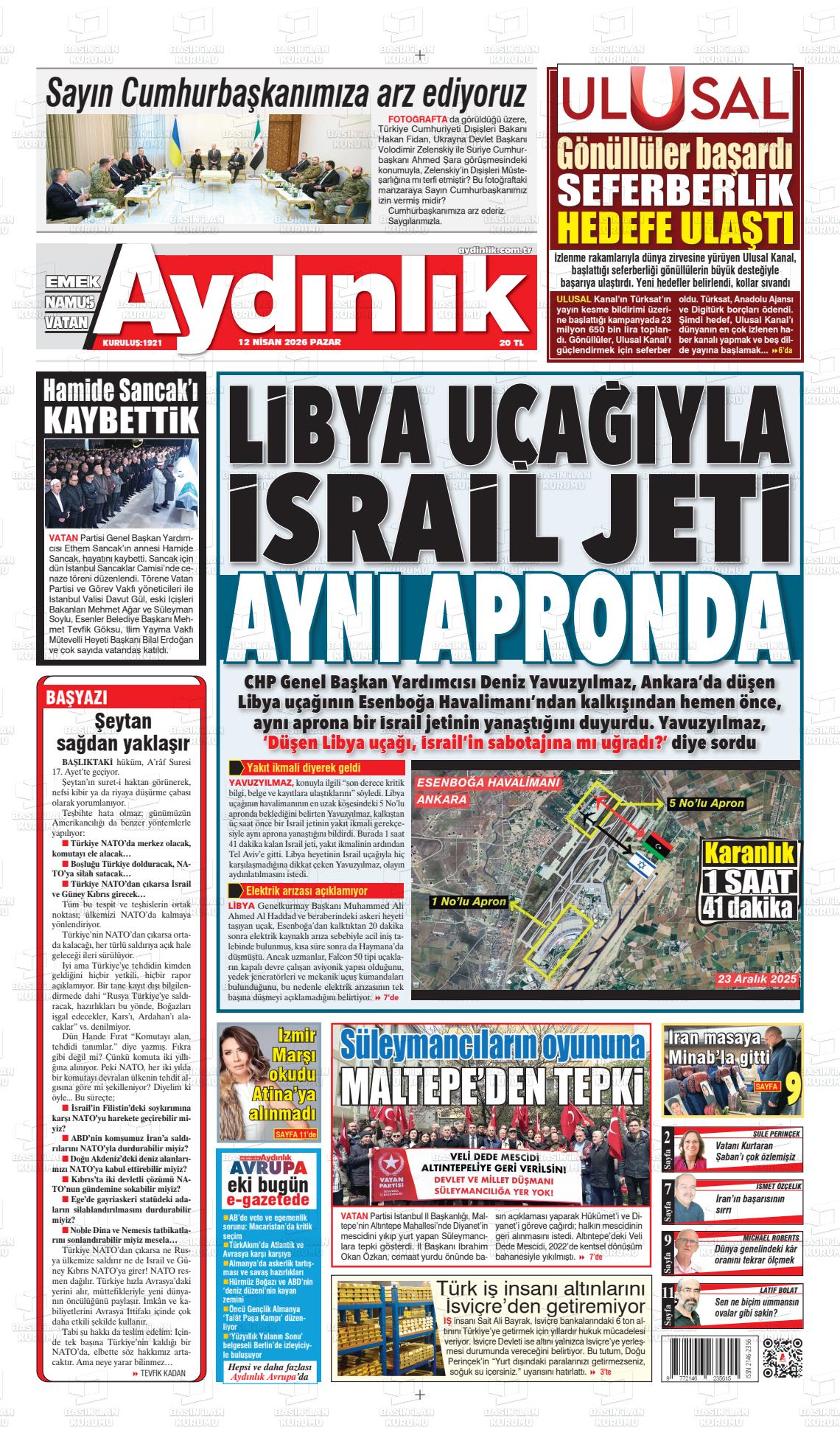 Istanbul Aydinlikvatanemeknamus 12.04.2026