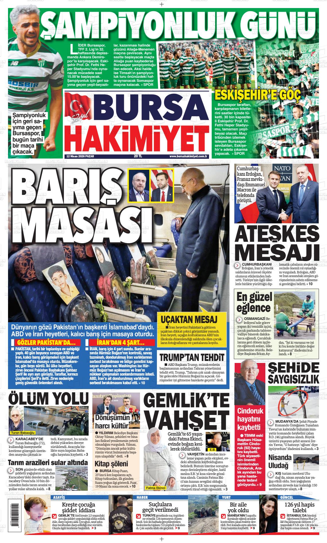 Bursa Hakimiyet 12.04.2026