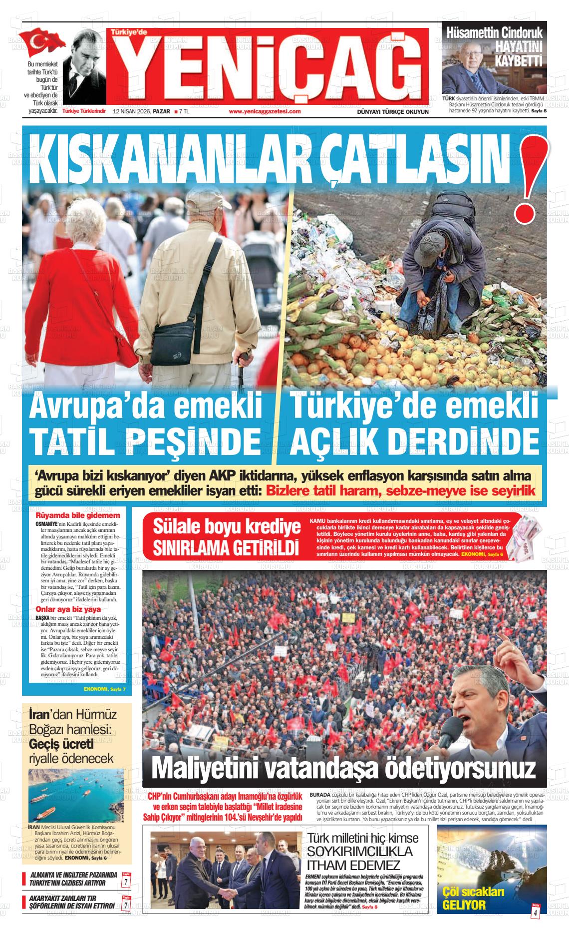 Istanbul Turkiyedeyenicag 12.04.2026