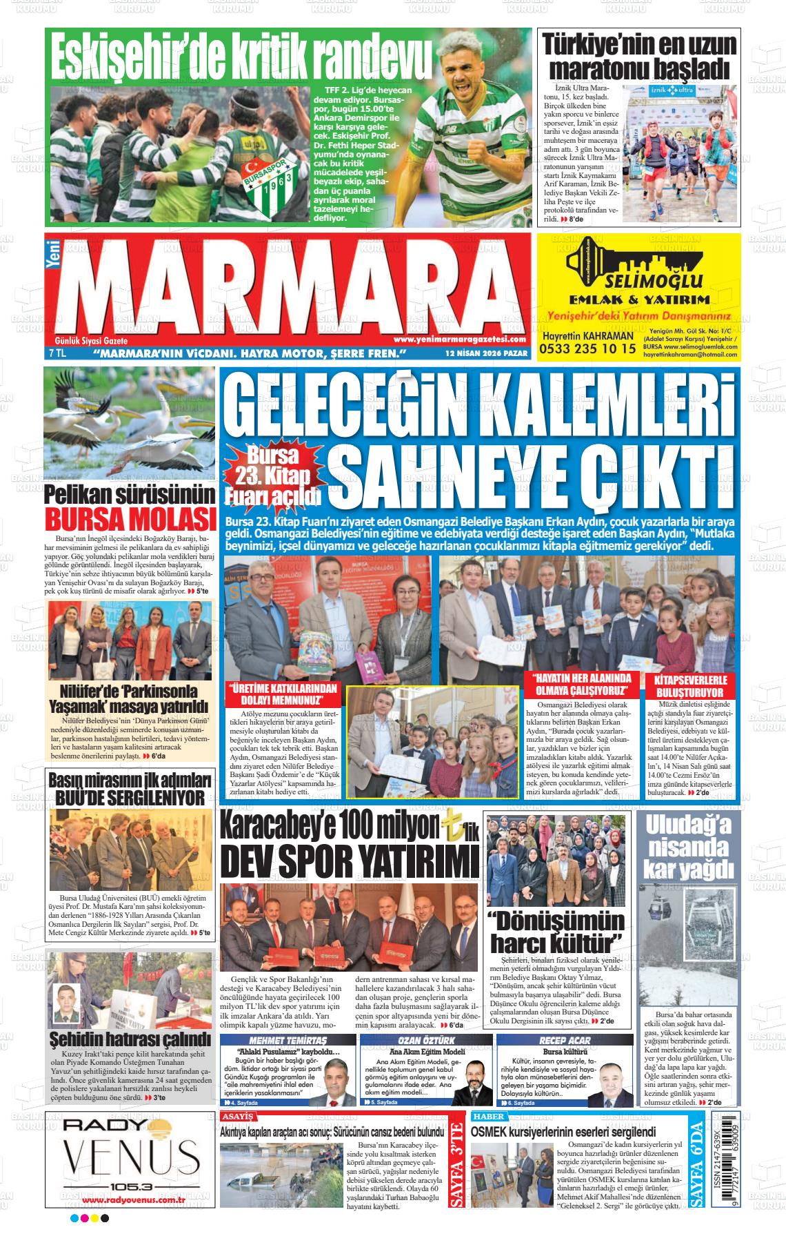 Bursa Yenimarmara 12.04.2026