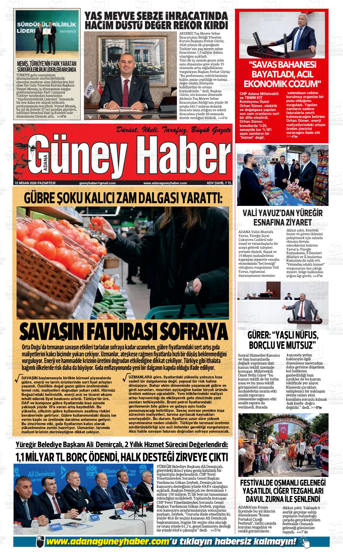 Adana Guneyhaber 13.04.2026