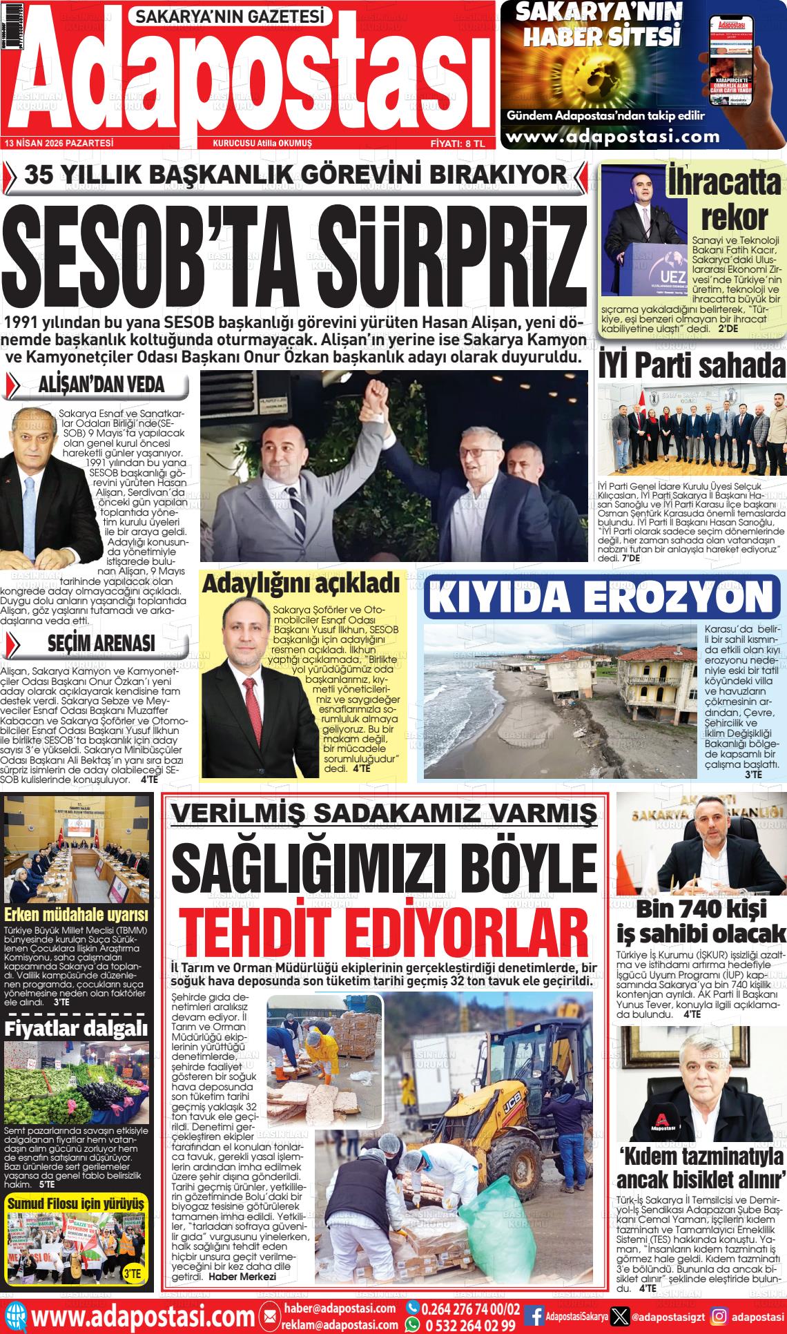 Sakarya Adapostasi 13.04.2026