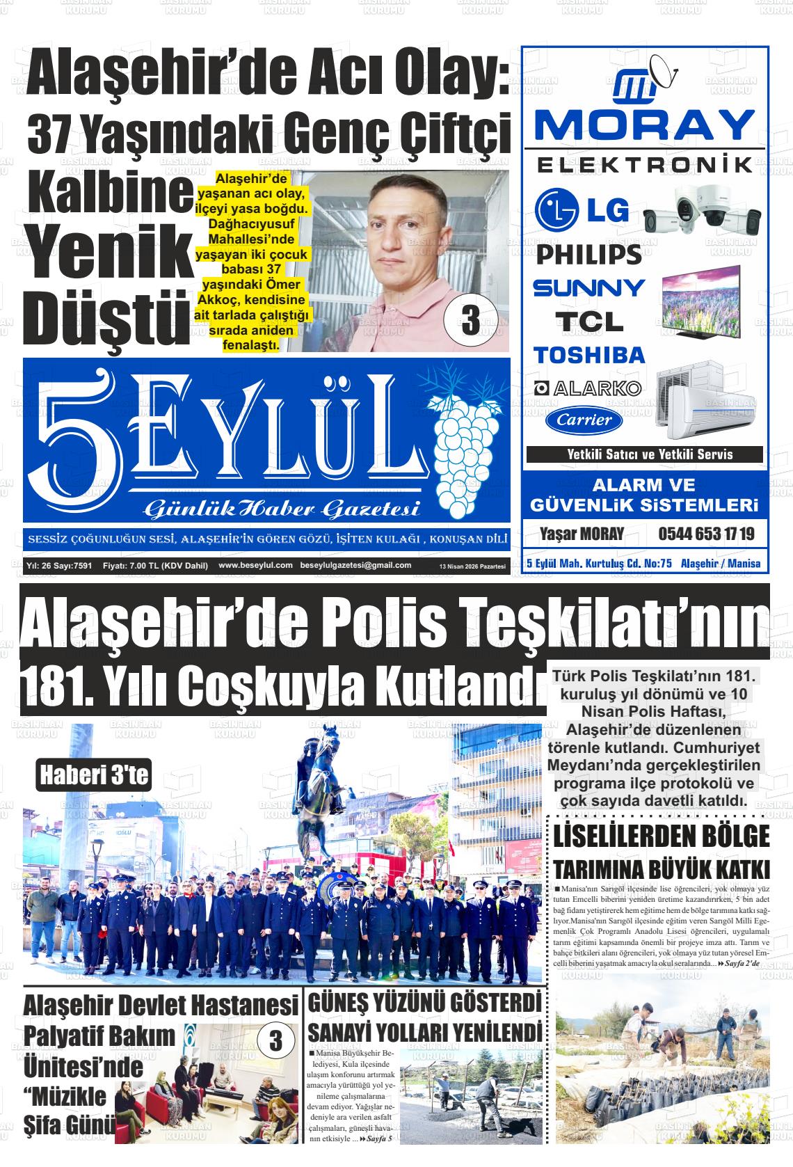 Manisa Alasehir 5 Eylul 13.04.2026