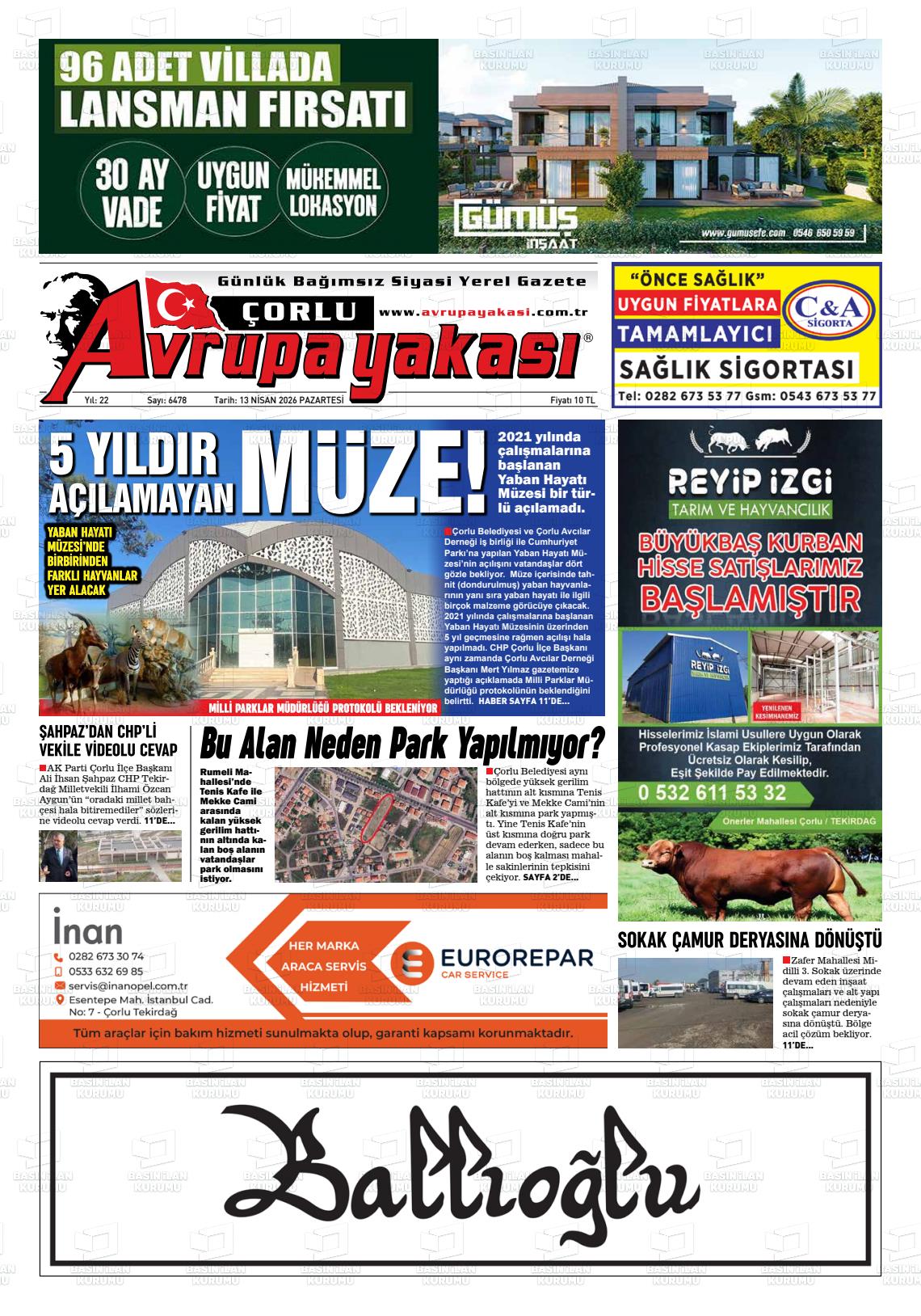 Tekirdag Avrupayakasi 13.04.2026