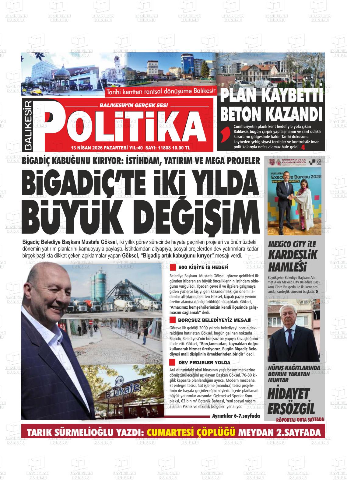 Balikesir Politika 13.04.2026
