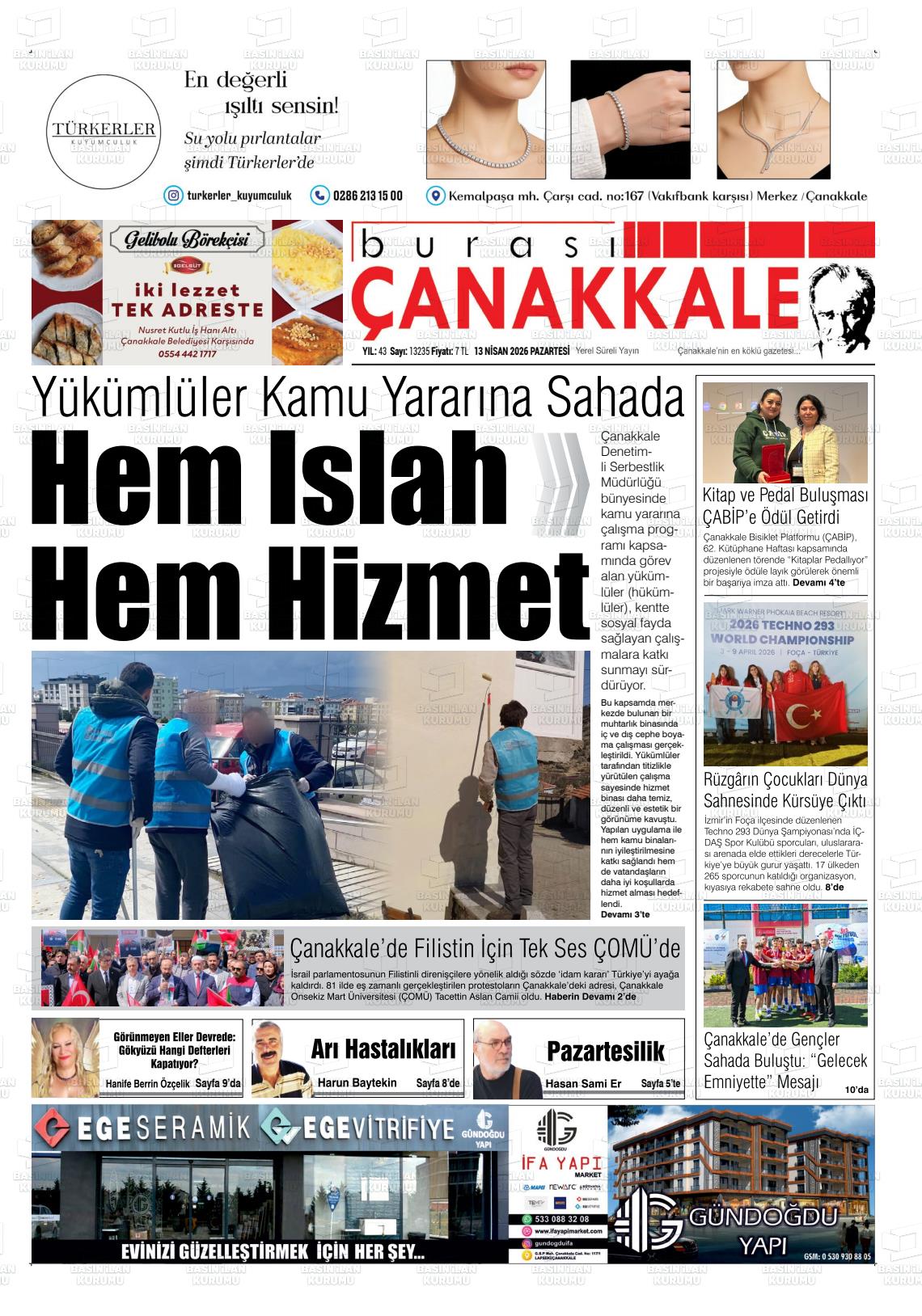 Canakkale Burasi 13.04.2026