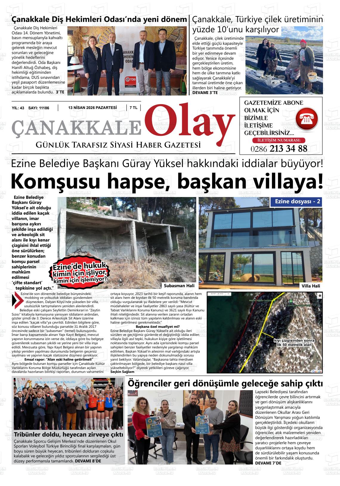 Canakkale Olay 13.04.2026