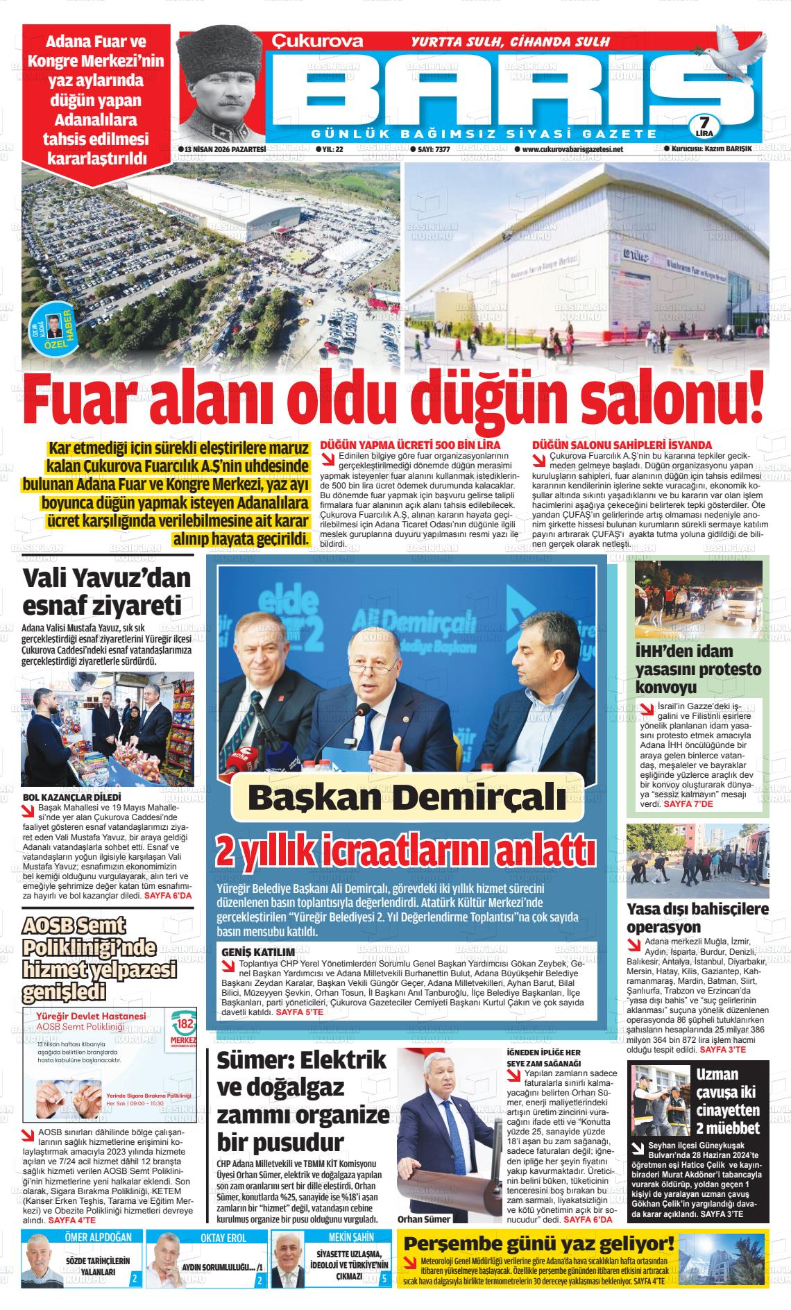 Adana Cukurovabaris 13.04.2026