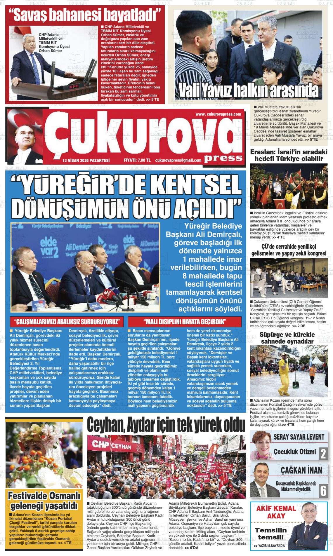 Adana Cukurovapress 13.04.2026