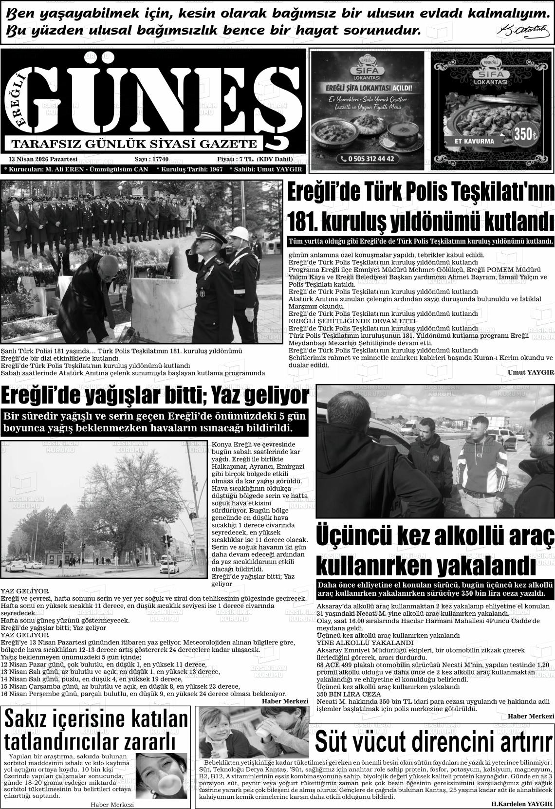 Konya Eregligunes 13.04.2026