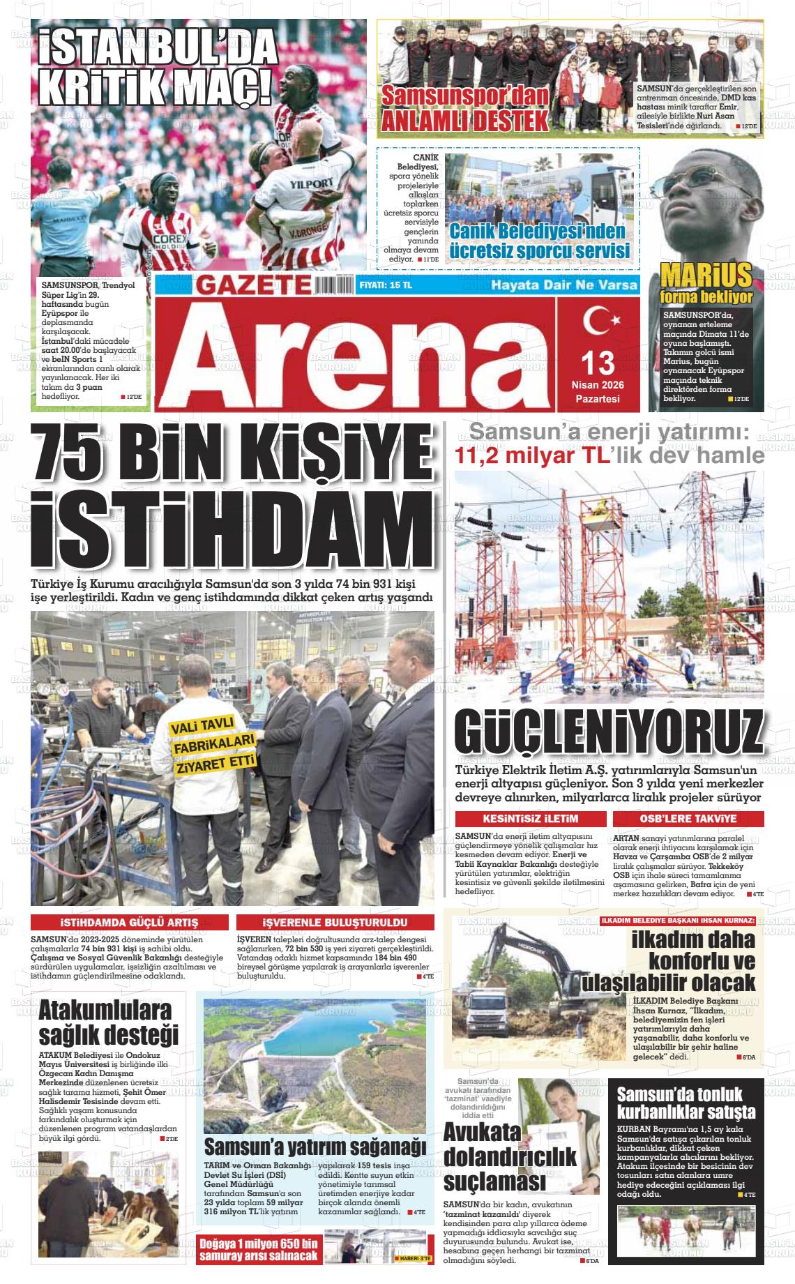 Samsun Gazetearena 13.04.2026